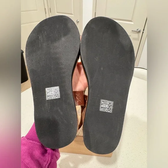 NWT Free People Hazel Flatform Sandals 9 Coconut Shell Brown Leather Toe Post - Picture 15 of 15